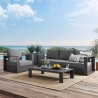 Modway Tahoe Outdoor Patio Powder-Coated Aluminum 3-Piece Set in Gray Charcoal - Lifestyle