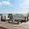 Modway Tahoe Outdoor Patio Powder-Coated Aluminum 3-Piece Set in Gray Gray - Lifestyle - Modway Tahoe Outdoor Patio Powder-Coated Aluminum 3-Piece Set in Gray Gray - Lifestyle