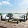 Modway Tahoe Outdoor Patio Powder-Coated Aluminum 3-Piece Set - Gray White - Lifestyle - Modway Tahoe Outdoor Patio Powder-Coated Aluminum 3-Piece Set - Gray White - Lifestyle
