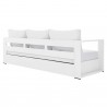 Modway Tahoe Outdoor Patio Powder-Coated Aluminum 3-Piece Set - White White - Sofa in Back Side Angle