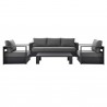 Modway Tahoe Outdoor Patio Powder-Coated Aluminum 4-Piece Set - Gray Charcoal - Set in Front Angle