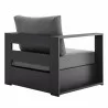 Modway Tahoe Outdoor Patio Powder-Coated Aluminum 4-Piece Set - Gray Charcoal - Armchair in Back Side Angle - Modway Tahoe Outdoor Patio Powder-Coated Aluminum 4-Piece Set - Gray Charcoal - Armchair in Back Side Angle