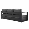 Modway Tahoe Outdoor Patio Powder-Coated Aluminum 4-Piece Set - Gray Charcoal - Sofa in Back Side Angle - Modway Tahoe Outdoor Patio Powder-Coated Aluminum 4-Piece Set - Gray Charcoal - Sofa in Back Side Angle
