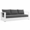 Modway Tahoe Outdoor Patio Powder-Coated Aluminum 4-Piece Set - White Charcoal - Sofa in Front Side Angle - Modway Tahoe Outdoor Patio Powder-Coated Aluminum 4-Piece Set - White Charcoal - Sofa in Front Side Angle