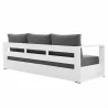 Modway Tahoe Outdoor Patio Powder-Coated Aluminum 4-Piece Set - White Charcoal - Sofa in Back Side Angle - Modway Tahoe Outdoor Patio Powder-Coated Aluminum 4-Piece Set - White Charcoal - Sofa in Back Side Angle
