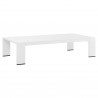 Modway Tahoe Outdoor Patio Powder-Coated Aluminum 4-Piece Set in White Gray / White White - Table in Front Side Angle