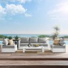 Modway Tahoe Outdoor Patio Powder-Coated Aluminum 4-Piece Set in White Gray - Lifestyle
