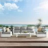 Modway Tahoe Outdoor Patio Powder-Coated Aluminum 4-Piece Set in White Gray - Lifestyle - Modway Tahoe Outdoor Patio Powder-Coated Aluminum 4-Piece Set in White Gray - Lifestyle