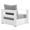 Modway Tahoe Outdoor Patio Powder-Coated Aluminum 4-Piece Set in White Gray - Armchair in Back Side Angle