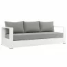 Modway Tahoe Outdoor Patio Powder-Coated Aluminum 4-Piece Set in White Gray - Sofa in Front Side Angle - Modway Tahoe Outdoor Patio Powder-Coated Aluminum 4-Piece Set in White Gray - Sofa in Front Side Angle