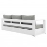 Modway Tahoe Outdoor Patio Powder-Coated Aluminum 4-Piece Set in White Gray - Sofa in Back Side Angle