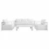 Modway Tahoe Outdoor Patio Powder-Coated Aluminum 4-Piece Set in White White - Set in Front Angle - Modway Tahoe Outdoor Patio Powder-Coated Aluminum 4-Piece Set in White White - Set in Front Angle