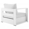 Modway Tahoe Outdoor Patio Powder-Coated Aluminum 4-Piece Set in White White - Armchair in Back Side Angle