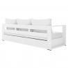 Modway Tahoe Outdoor Patio Powder-Coated Aluminum 4-Piece Set in White White - Sofa in Back Side Angle