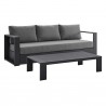 Modway Tahoe Outdoor Patio Powder-Coated Aluminum 2-Piece Set in Gray Charcoal - Set in Front Side Angle