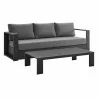 Modway Tahoe Outdoor Patio Powder-Coated Aluminum 2-Piece Set in Gray Charcoal - Set in Front Side Angle - Modway Tahoe Outdoor Patio Powder-Coated Aluminum 2-Piece Set in Gray Charcoal - Set in Front Side Angle