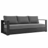 Modway Tahoe Outdoor Patio Powder-Coated Aluminum 2-Piece Set in Gray Charcoal - Sofa in Front Side Angle - Modway Tahoe Outdoor Patio Powder-Coated Aluminum 2-Piece Set in Gray Charcoal - Sofa in Front Side Angle