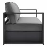 Modway Tahoe Outdoor Patio Powder-Coated Aluminum 2-Piece Set in Gray Charcoal - Sofa in Side Angle - Modway Tahoe Outdoor Patio Powder-Coated Aluminum 2-Piece Set in Gray Charcoal - Sofa in Side Angle