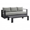 Modway Tahoe Outdoor Patio Powder-Coated Aluminum 2-Piece Set in Gray Gray - Set in Front Side Angle
