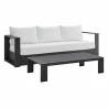 Modway Tahoe Outdoor Patio Powder-Coated Aluminum 2-Piece Set in Gray White - Set in Front Side Angle - Modway Tahoe Outdoor Patio Powder-Coated Aluminum 2-Piece Set in Gray White - Set in Front Side Angle