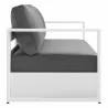 Modway Tahoe Outdoor Patio Powder-Coated Aluminum 2-Piece Set in White Charcoal - Sofa in Side Angle - Modway Tahoe Outdoor Patio Powder-Coated Aluminum 2-Piece Set in White Charcoal - Sofa in Side Angle