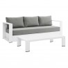 Modway Tahoe Outdoor Patio Powder-Coated Aluminum 2-Piece Set - White Gray - Set in Front Side Angle