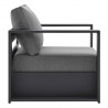 Modway Tahoe Outdoor Patio Powder-Coated Aluminum 2-Piece Armchair Set in Gray Charcoal - Side Angle