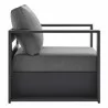 Modway Tahoe Outdoor Patio Powder-Coated Aluminum 2-Piece Armchair Set in Gray Charcoal - Side Angle - Modway Tahoe Outdoor Patio Powder-Coated Aluminum 2-Piece Armchair Set in Gray Charcoal - Side Angle