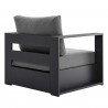 Modway Tahoe Outdoor Patio Powder-Coated Aluminum 2-Piece Armchair Set in Gray Charcoal - Back Side Angle
