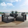 Modway Tahoe Outdoor Patio Powder-Coated Aluminum 2-Piece Armchair Set in Gray Charcoal - Lifestyle