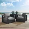 Modway Tahoe Outdoor Patio Powder-Coated Aluminum 2-Piece Armchair Set in Gray Charcoal - Lifestyle - Modway Tahoe Outdoor Patio Powder-Coated Aluminum 2-Piece Armchair Set in Gray Charcoal - Lifestyle