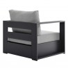 Modway Tahoe Outdoor Patio Powder-Coated Aluminum 2-Piece Armchair Set in Gray Gray - Back Side Angle