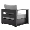 Modway Tahoe Outdoor Patio Powder-Coated Aluminum 2-Piece Armchair Set in Gray Gray - Back Side Angle - Modway Tahoe Outdoor Patio Powder-Coated Aluminum 2-Piece Armchair Set in Gray Gray - Back Side Angle