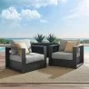 Modway Tahoe Outdoor Patio Powder-Coated Aluminum 2-Piece Armchair Set in Gray Gray - Lifestyle - Modway Tahoe Outdoor Patio Powder-Coated Aluminum 2-Piece Armchair Set in Gray Gray - Lifestyle
