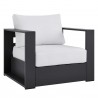 Modway Tahoe Outdoor Patio Powder-Coated Aluminum 2-Piece Armchair Set in Gray White - Front Side Angle