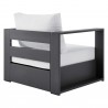 Modway Tahoe Outdoor Patio Powder-Coated Aluminum 2-Piece Armchair Set in Gray White - Back Side Angle