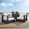 Modway Tahoe Outdoor Patio Powder-Coated Aluminum 2-Piece Armchair Set in Gray White - Lifestyle