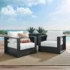 Modway Tahoe Outdoor Patio Powder-Coated Aluminum 2-Piece Armchair Set in Gray White - Lifestyle - Modway Tahoe Outdoor Patio Powder-Coated Aluminum 2-Piece Armchair Set in Gray White - Lifestyle