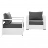 Modway Tahoe Outdoor Patio Powder-Coated Aluminum 2-Piece Armchair Set in White Charcoal - Set in Front Side Angle