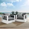 Modway Tahoe Outdoor Patio Powder-Coated Aluminum 2-Piece Armchair Set in White Charcoal - Lifestyle - Modway Tahoe Outdoor Patio Powder-Coated Aluminum 2-Piece Armchair Set in White Charcoal - Lifestyle