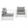 Modway Tahoe Outdoor Patio Powder-Coated Aluminum 2-Piece Armchair Set in White Gray - Set in Front Angle