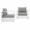 Modway Tahoe Outdoor Patio Powder-Coated Aluminum 2-Piece Armchair Set in White Gray - Set in Front Angle - Modway Tahoe Outdoor Patio Powder-Coated Aluminum 2-Piece Armchair Set in White Gray - Set in Front Angle