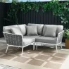 Modway Stance Outdoor Patio Aluminum Small Sectional Sofa in White Gray - Lifestyle - Modway Stance Outdoor Patio Aluminum Small Sectional Sofa in White Gray - Lifestyle