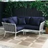 Modway Stance Outdoor Patio Aluminum Small Sectional Sofa in White Navy - Lifestyle - Modway Stance Outdoor Patio Aluminum Small Sectional Sofa in White Navy - Lifestyle