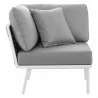 Modway Stance Outdoor Patio Aluminum Large Sectional Sofa in White Gray - Corner Chair in Side Angle - Modway Stance Outdoor Patio Aluminum Large Sectional Sofa in White Gray - Corner Chair in Side Angle