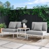 Modway Stance 3 Piece Outdoor Patio Aluminum Set in White Gray - Lifestyle