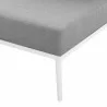Modway Stance 3 Piece Outdoor Patio Aluminum Set in White Gray - Armless Chair in Seat Closeup Angle - Modway Stance 3 Piece Outdoor Patio Aluminum Set in White Gray - Armless Chair in Seat Closeup Angle