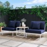 Modway Stance 3 Piece Outdoor Patio Aluminum Set in White Navy - Lifestyle
