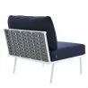 Modway Stance 3 Piece Outdoor Patio Aluminum Set in White Navy - Armless Chair in Front Side AngleModway Stance 3 Piece Outdoor Patio Aluminum Set in White Navy - Armless Chair in Back Side Angle - Modway Stance 3 Piece Outdoor Patio Aluminum Set in White Navy - Armless Chair in Front Side AngleModway Stance 3 Piece Outdoor Patio Aluminum Set in White Navy - Armless Chair in Back Side Angle
