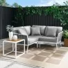 Modway Stance 4 Piece Outdoor Patio Aluminum Sectional Sofa Set in White Gray - Lifestyle - Modway Stance 4 Piece Outdoor Patio Aluminum Sectional Sofa Set in White Gray - Lifestyle